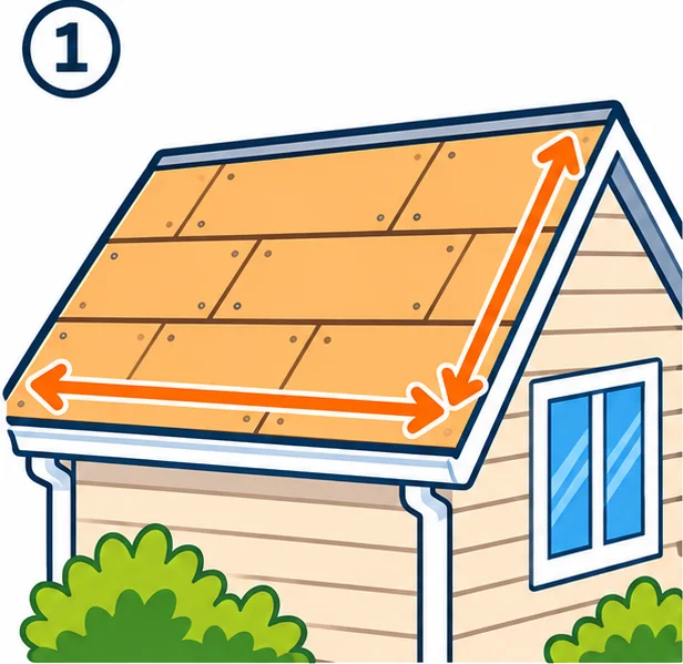 Measuring the length and slope of a roof plane
